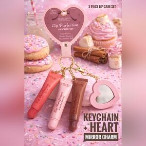 CélaVi Lip Purrfection Purse Keychain Lip Care Set 💕 Mirror Charm